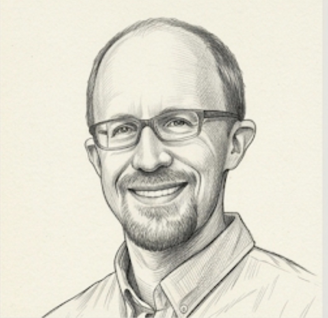 AI generated pencil sketch portrait version of Tyler Stahl